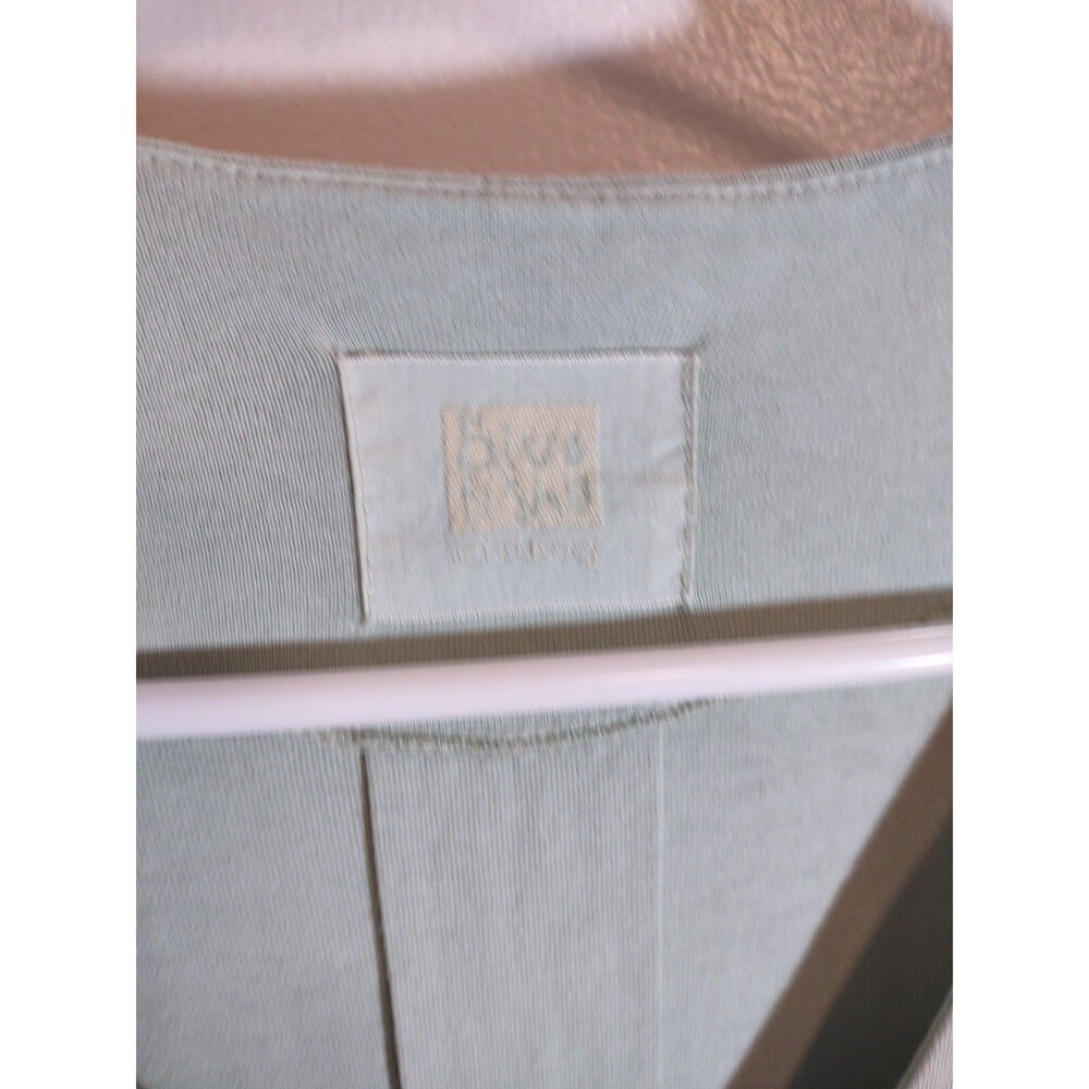 Blue Fish Sz 1 Teal Button Shirt Vintage Hand Painted Art to Wear VTG Organic - Picture 6 of 14